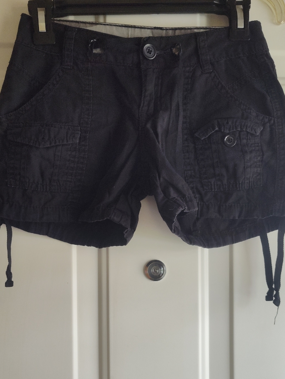 UNIONBAY Black Cargo Shorts with Drawstring Hem